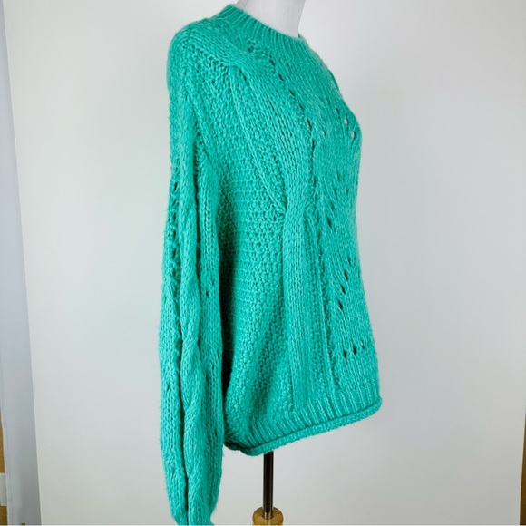 TOPSHOP Seafoam Green Chunky Sweater Size Large - Picture 6 of 8